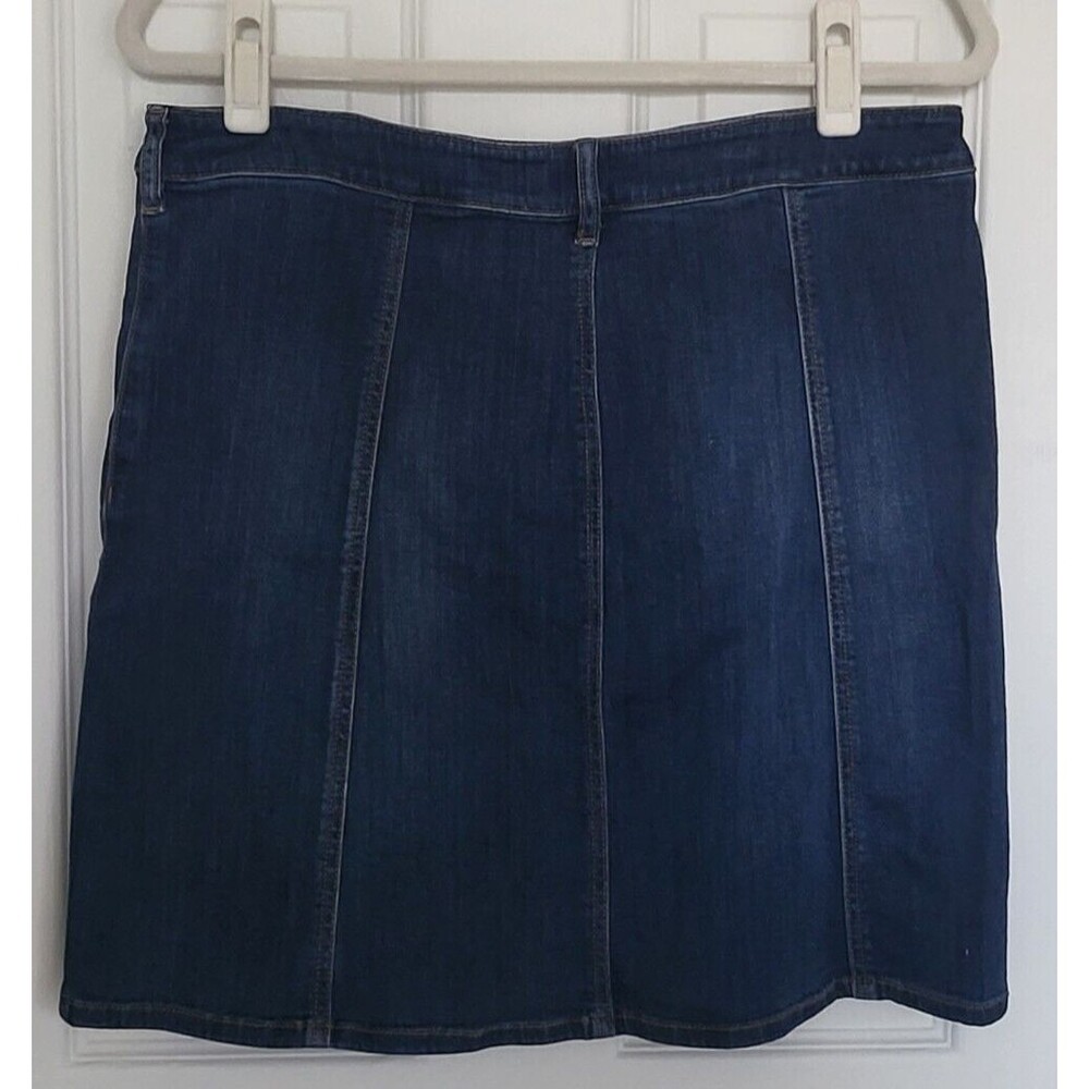 New York & Company Front Button Dark Wash Denim Skirt Size 10 - Picture 2 of 3